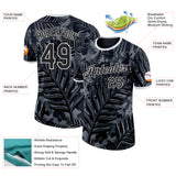 Custom Black White New Zealand Silver Fern Performance T-Shirt