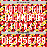 Custom White Fire Red Yellow-Black Germany Abstract Geometric Performance T-Shirt