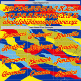 Custom Blue Fire Red-Light Yellow Ecuador Splash Performance T-Shirt