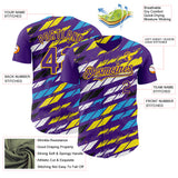 Custom Purple Yellow-Blue 3D Pattern Design Car Racing Formula Auto Motorsport Authentic Baseball Jersey