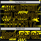 Custom Black Yellow 3D Pattern Design Car Racing Formula Auto Motorsport Authentic Baseball Jersey