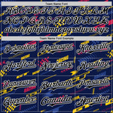Custom Navy Black White Red-Yellow 3D Pattern Design Car Racing Formula Auto Motorsport Authentic Baseball Jersey