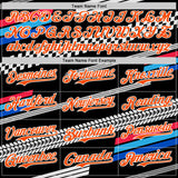 Custom Black Orange White-Blue 3D Pattern Design Car Racing Formula Auto Motorsport Authentic Baseball Jersey
