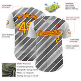 Custom White Yellow Red-Black 3D Pattern Design Car Racing Formula Auto Motorsport Authentic Baseball Jersey