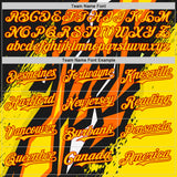 Custom Black Yellow Red Orange-White 3D Pattern Design Car Racing Formula Auto Motorsport Authentic Baseball Jersey
