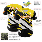 Custom Black White Bay Orange-Yellow 3D Pattern Design Car Racing Formula Auto Motorsport Authentic Baseball Jersey