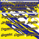 Custom Purple Navy Yellow-White 3D Pattern Design Car Racing Formula Auto Motorsport Authentic Baseball Jersey