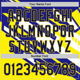 Custom Purple Navy Yellow-White 3D Pattern Design Car Racing Formula Auto Motorsport Authentic Baseball Jersey