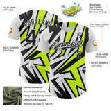 Custom White Black-Green 3D Pattern Design Car Racing Formula Auto Motorsport Authentic Baseball Jersey