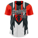 Custom Red Black-White 3D Pattern Design Car Racing Formula Auto Motorsport Authentic Baseball Jersey