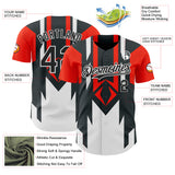 Custom Red Black-White 3D Pattern Design Car Racing Formula Auto Motorsport Authentic Baseball Jersey