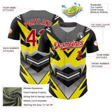 Custom Black Red White-Yellow 3D Pattern Design Car Racing Formula Auto Motorsport Authentic Baseball Jersey