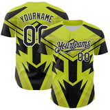 Custom Black White-Green 3D Pattern Design Car Racing Formula Auto Motorsport Authentic Baseball Jersey