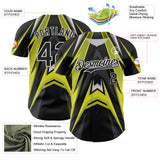 Custom Black White Green-Gray 3D Pattern Design Car Racing Formula Auto Motorsport Authentic Baseball Jersey