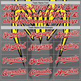 Custom Steel Gray Red White Yellow-Black 3D Pattern Design Car Racing Formula Auto Motorsport Authentic Baseball Jersey