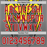 Custom Steel Gray Red White Yellow-Black 3D Pattern Design Car Racing Formula Auto Motorsport Authentic Baseball Jersey