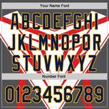 Custom Steel Gray Navy Gold White-Red 3D Pattern Design Car Racing Formula Auto Motorsport Authentic Baseball Jersey