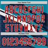 Custom Teal Red White-Navy 3D Pattern Design Car Racing Formula Auto Motorsport Authentic Baseball Jersey
