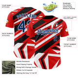 Custom Red USA Navy Blue White-Black 3D Pattern Design Car Racing Formula Auto Motorsport Authentic Baseball Jersey