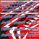 Custom Red USA Navy Blue White-Black 3D Pattern Design Car Racing Formula Auto Motorsport Authentic Baseball Jersey
