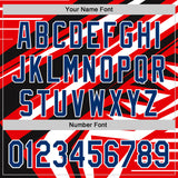 Custom Red USA Navy Blue White-Black 3D Pattern Design Car Racing Formula Auto Motorsport Authentic Baseball Jersey