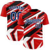 Custom Red USA Navy Blue White-Black 3D Pattern Design Car Racing Formula Auto Motorsport Authentic Baseball Jersey