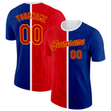 Custom Blue Red Gold-White Haiti Subtle Performance T-Shirt