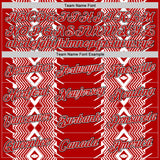 Custom Red Black-White England Zigzag Geometric Shape Performance T-Shirt