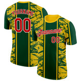 Custom Yellow Red Green-White Brazil Grunge Performance T-Shirt