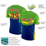 Custom Green Red Yellow Blue-White Brazil Geometric Shape Performance T-Shirt