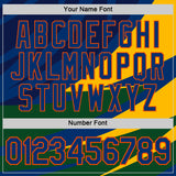 Custom Blue US Navy Blue Yellow Green-Orange Brazil Geometric Shape Performance T-Shirt