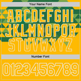 Custom Gold Green-White Brazil Geometric Shape Performance T-Shirt