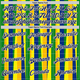 Custom Gold Navy Blue Green-White Brazil Stripe Performance T-Shirt