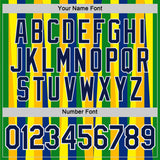 Custom Gold Navy Blue Green-White Brazil Stripe Performance T-Shirt