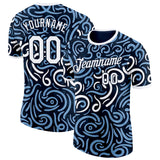 Custom Blue White Argentina Abstract Performance T-Shirt