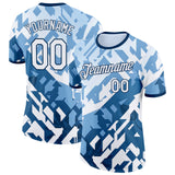 Custom Blue White Argentina Abstract Geometric Performance T-Shirt