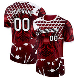 Custom Red White-Black Austria Abstract Performance T-Shirt