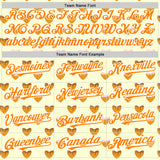 Custom Yellow Bay Orange-White 3D Pattern Design Foodie Heartshaped Waffles Sweets Authentic Baseball Jersey