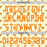 Custom Yellow Bay Orange-White 3D Pattern Design Foodie Heartshaped Waffles Sweets Authentic Baseball Jersey
