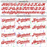 Custom White Red 3D Pattern Design Foodie Candy Sweets Authentic Baseball Jersey