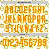 Custom White Bay Orange-Light Yellow 3D Pattern Design Foodie Rice Stuffed Pepper Vegetable Authentic Baseball Jersey