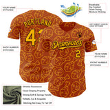 Custom Texas Orange Gold-Black 3D Pattern Design Foodie Fast Food Fried Chicken Authentic Baseball Jersey