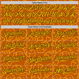 Custom Texas Orange Gold-Black 3D Pattern Design Foodie Fast Food Fried Chicken Authentic Baseball Jersey