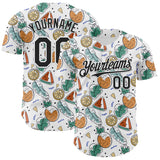 Custom White Black 3D Pattern Design Foodie Summer Fruits Authentic Baseball Jersey