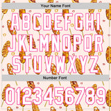 Custom Light Pink White-Pink 3D Pattern Design Foodie Asian Corndog Authentic Baseball Jersey