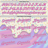 Custom Cream Pink-Ice Blue 3D Pattern Design Foodie Dripping Ice Cream Authentic Baseball Jersey