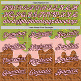 Custom Green Light Pink-Brown 3D Pattern Design Foodie Dripping Ice Cream Authentic Baseball Jersey