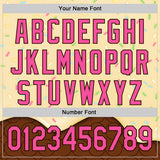 Custom Yellow Pink-Brown 3D Pattern Design Foodie Dripping Ice Cream Authentic Baseball Jersey