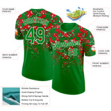 Custom Grass Green Red-White Portugal Splash Performance T-Shirt