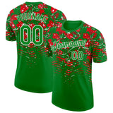 Custom Grass Green Red-White Portugal Splash Performance T-Shirt